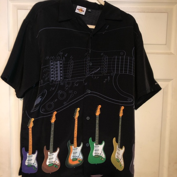 Hard Rock Cafe Other - Hard Rock men Black Button-Front shirt guitars S